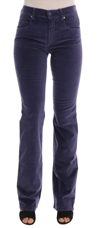 Pantalon de bootcut chic en velours violet en velours violet