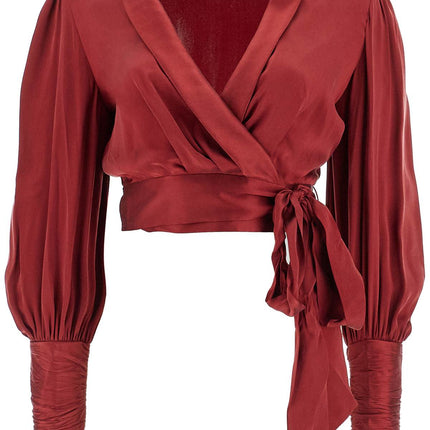 Zimmermann silk cropped blouse in a