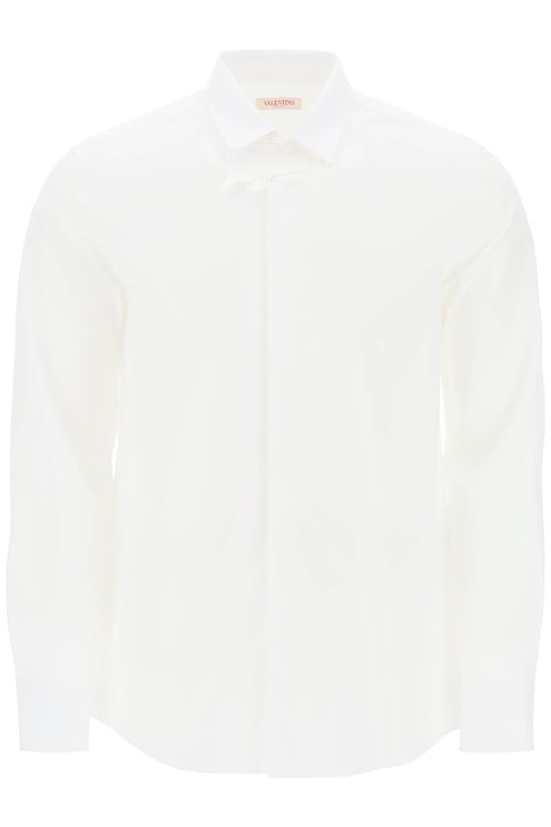 Valentino Garavani poplin shirt with flower patch detail