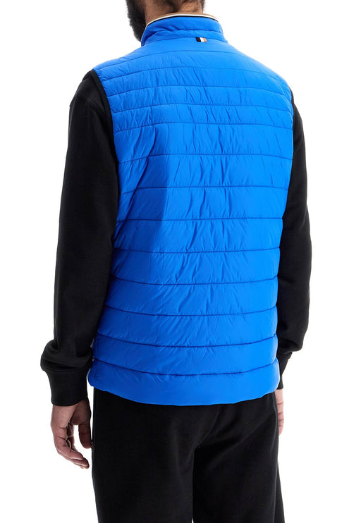 Boss bright blue quilted gilet with high collar and zip