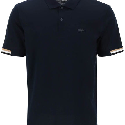 Boss parlay polo shirt with stripe detail