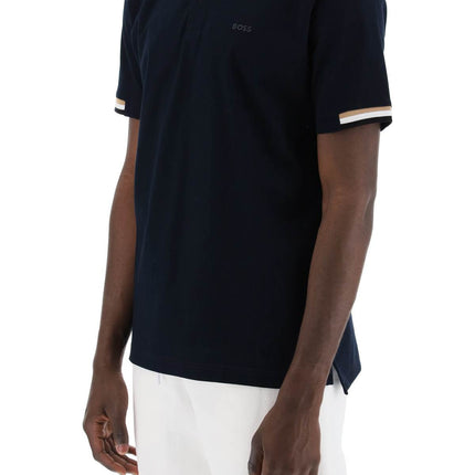 Boss parlay polo shirt with stripe detail