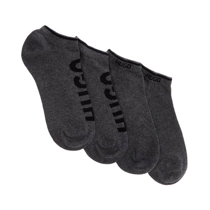 Hugo medium grey breathable slim fit socks with logo