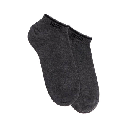 Hugo medium grey breathable slim fit socks with logo