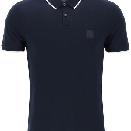 Boss slim fit piqué polo shirt with tipped