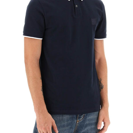 Boss slim fit piqué polo shirt with tipped