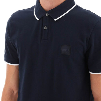 Boss slim fit piqué polo shirt with tipped