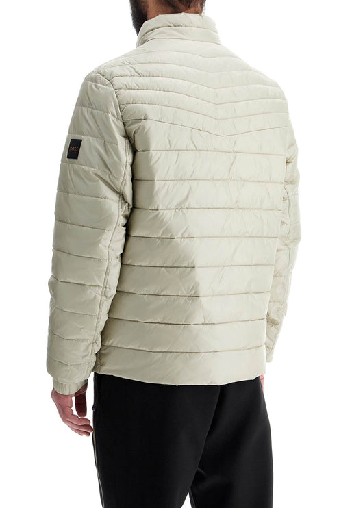 Boss light beige quilted jacket with zip