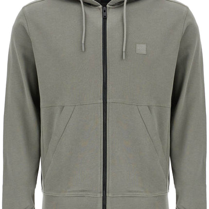 Boss regular fit gray zip-up hoodie