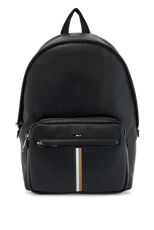 Boss black laptop backpack with padded straps and front pocket