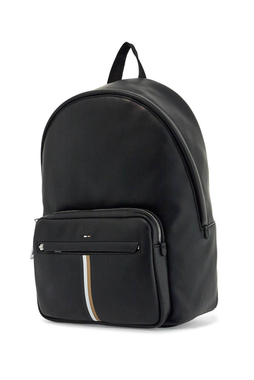 Boss black laptop backpack with padded straps and front pocket