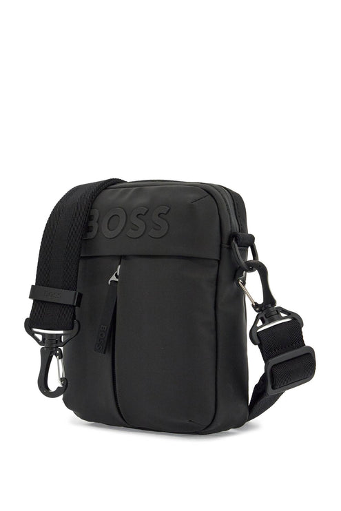 Boss compact black matte polyester bag with adjustable shoulder strap