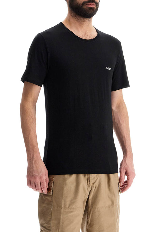 Boss men's short sleeve regular fit black cotton t-shirt