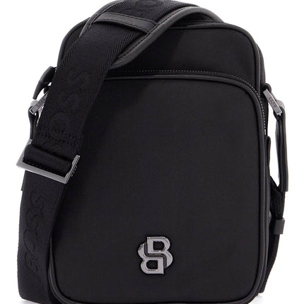 Boss b_icon_ns black matte crossbody bag with zip and adjustable strap