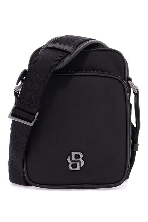 Boss b_icon_ns black matte crossbody bag with zip and adjustable strap