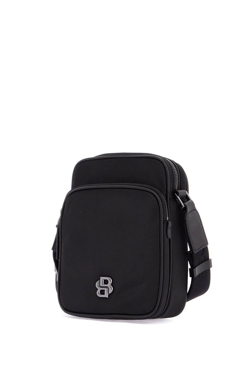 Boss b_icon_ns black matte crossbody bag with zip and adjustable strap