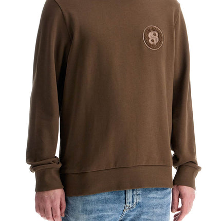 Boss men's long sleeve crew neck cotton sweatshirt in green