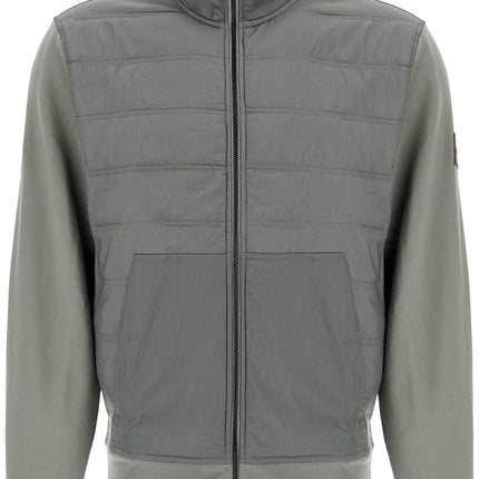 Boss gray quilted high collar zip sweatshirt