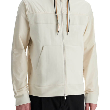 Boss white slim fit zip-up hoodie