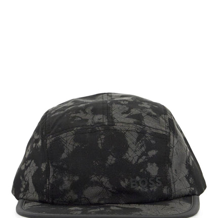 Boss black flat brim hat with graphic print and adjustable closure