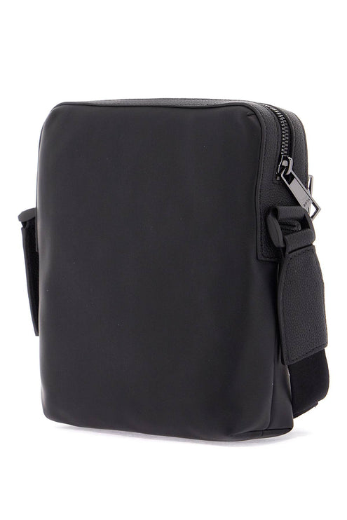 Boss jareth black synthetic shoulder bag with zip for office and travel