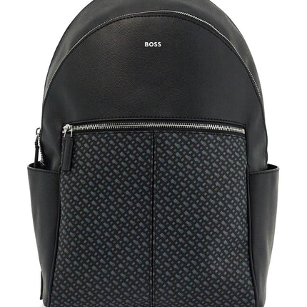 Boss backpack with black geometric pattern