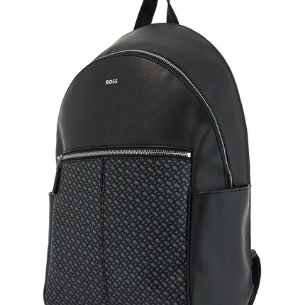 Boss backpack with black geometric pattern