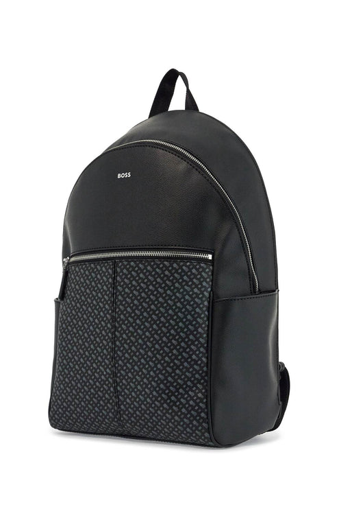 Boss backpack with black geometric pattern