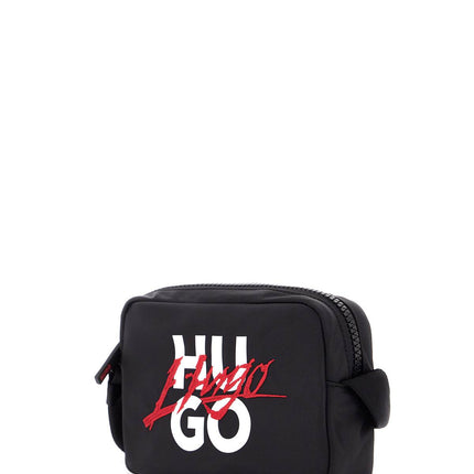 Hugo shoulder bag handwritten2.0_ew c black with zip and adjustable handle