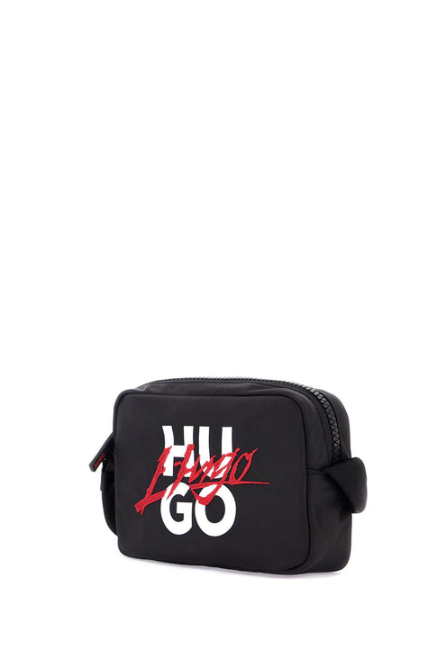 Hugo shoulder bag handwritten2.0_ew c black with zip and adjustable handle