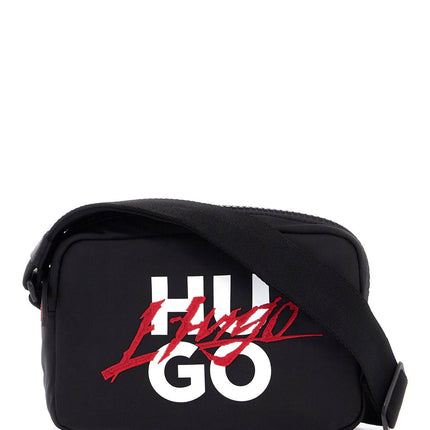 Hugo shoulder bag handwritten2.0_ew c black with zip and adjustable handle