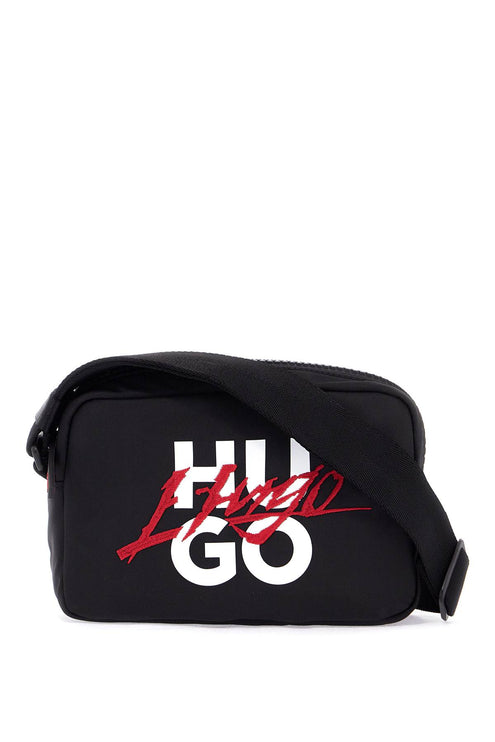 Hugo shoulder bag handwritten2.0_ew c black with zip and adjustable handle