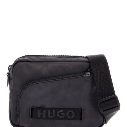 Hugo black minimalist nylon crossbody bag with zip