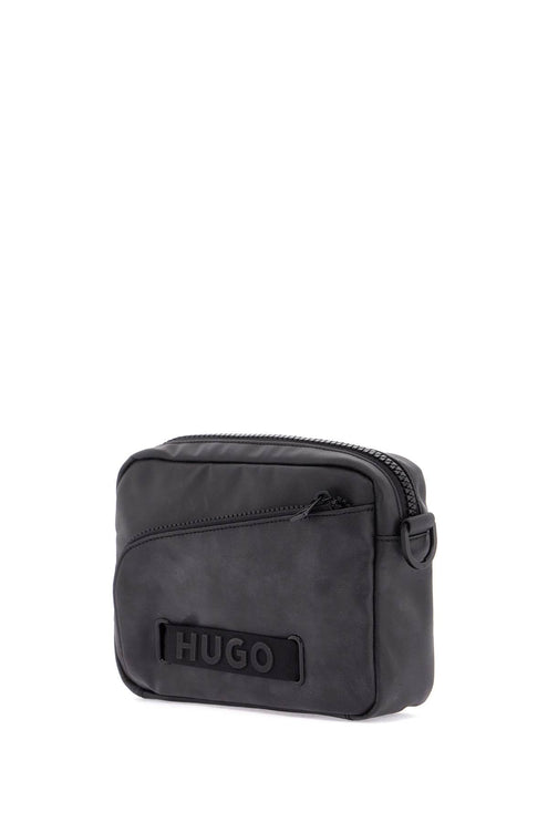 Hugo black minimalist nylon crossbody bag with zip