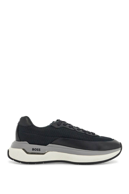 Boss sneakers void_runn_ltny dark blue mix materials rubber sole