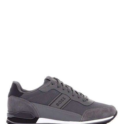 Boss sneakers parkour-l_runn_rsmx grigio scuro tessuto e suede