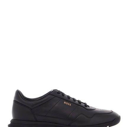 Boss men's black leather minimalist sneakers zayn_lowp_lttb