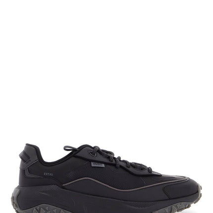 Hugo men's black sneakers with rubber sole and mixed materials