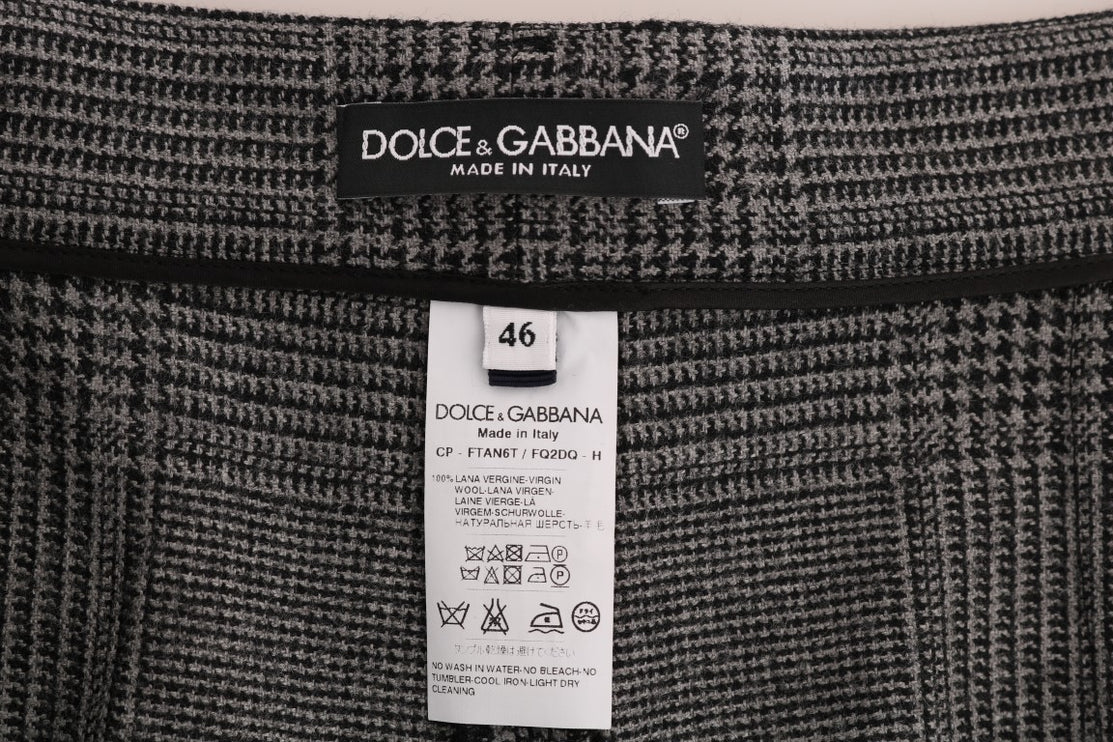 Eleganti pantaloni di lana capri che controllano grigi