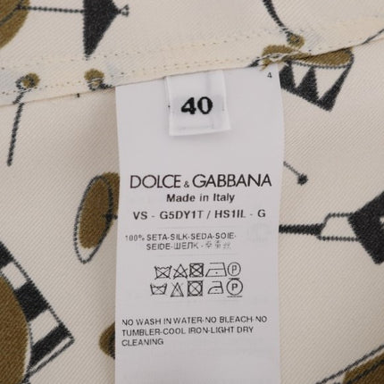 Chemise masculine décontractée en soie exclusive - motif de jazz