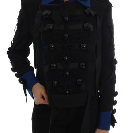 Chaqueta de zanja corta black y azul elegante