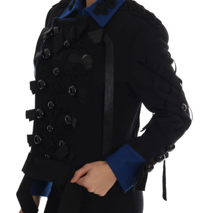 Chaqueta de zanja corta black y azul elegante