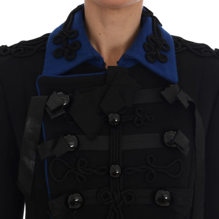 Chaqueta de zanja corta black y azul elegante