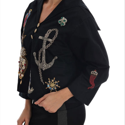 Enchanted Blue Crystal Embroidered Coat