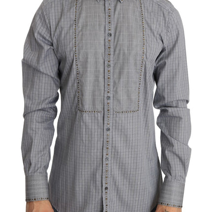 Elegant Gray Geroold Slim Fit Casual Shirt