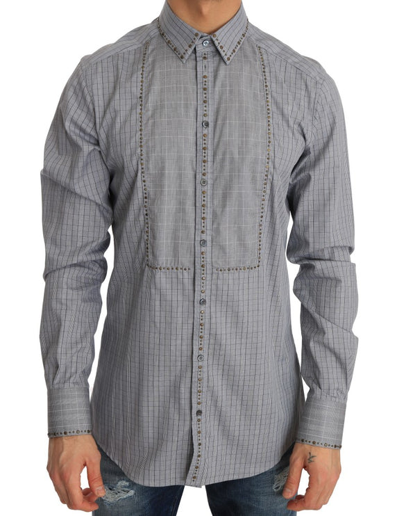 Elegant Gray Geroold Slim Fit Casual Shirt