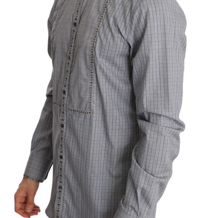 Elegant Gray Geroold Slim Fit Casual Shirt