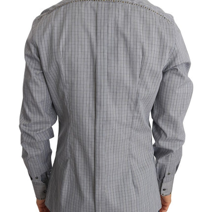 Elegant Gray Geroold Slim Fit Casual Shirt