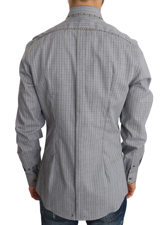 Elegant Gray Geroold Slim Fit Casual Shirt