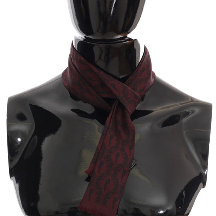 Silk Bordeaux Crown Chili Print Mens Scarf